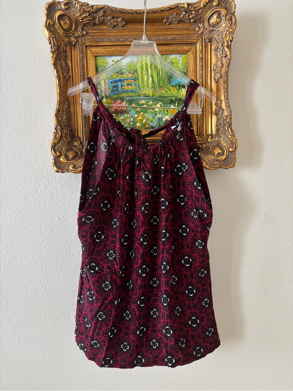 escapada Wine Floral Print Spaghetti Strap Cami